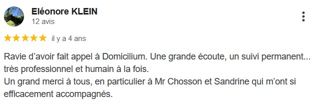 Avis client cinq étoiles Domicilium Chasseur Appart Toulouse