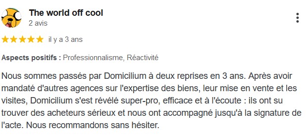Avis Google 5 étoiles Domicilium Chasseur Appart Toulouse