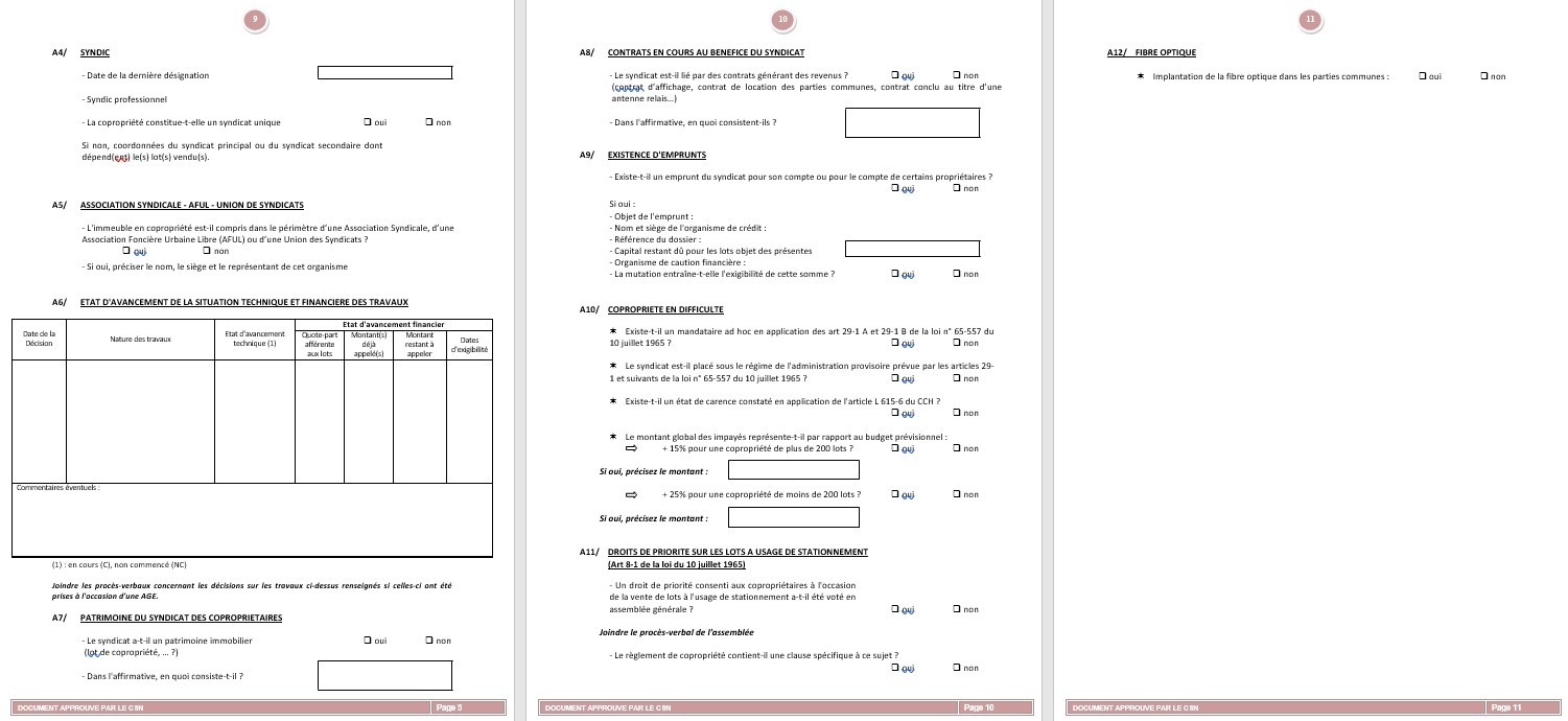 Pré-état daté - Questionnaire avant-contrat - Chambre des notaires